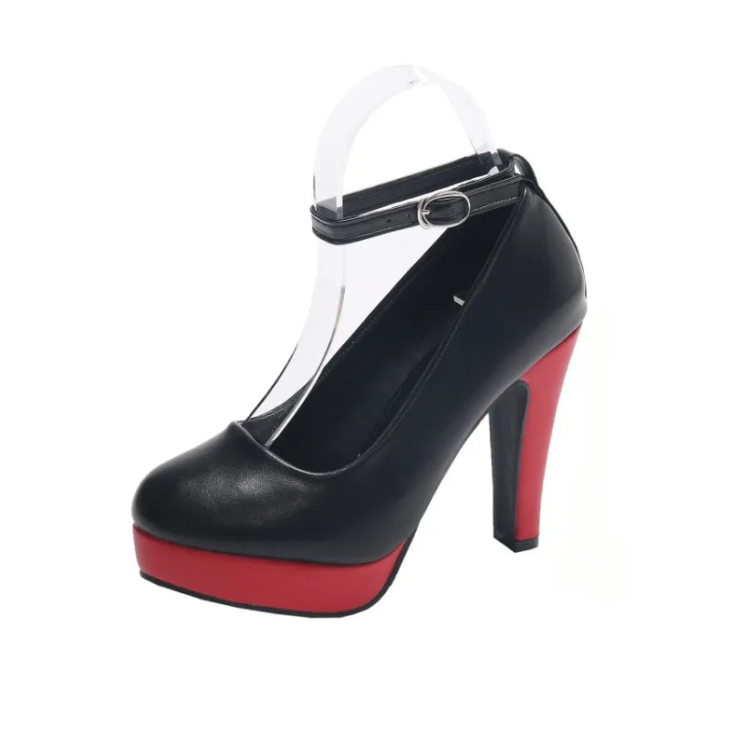 Zapatos de Tacón Alto con Plataforma y Hebilla para Mujer