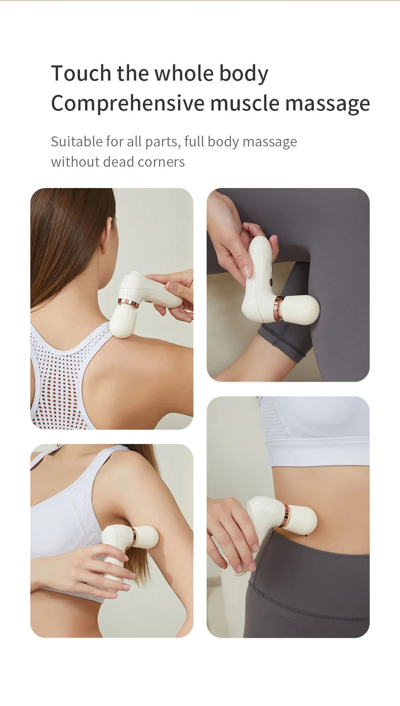 Mini Pistola de Masaje, Masajeador de Vibración Portátil, 5 Velocidades Ajustables, Pistola de Masaje Fascial para Relajación Muscular de Cuerpo Completo