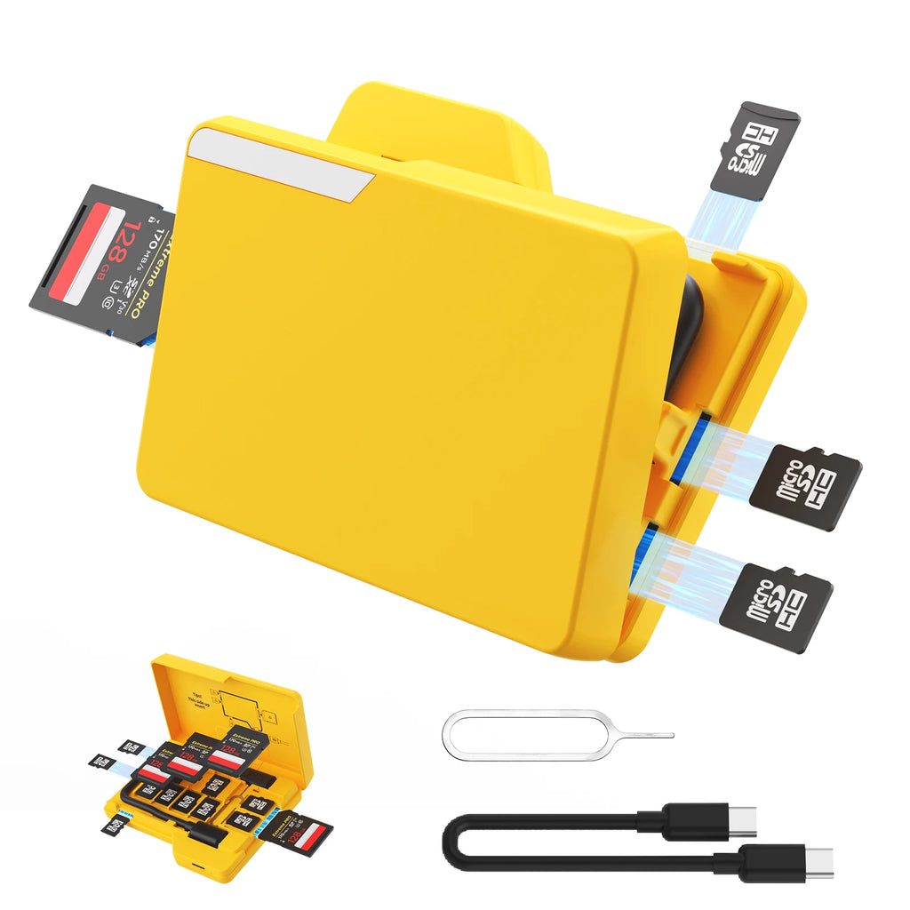 Lector de Tarjetas SD con Estuche Tipo-C BUDI 4 Ranuras