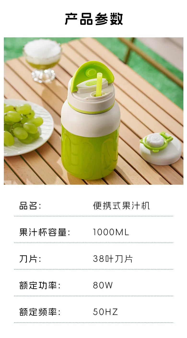 Licuadora Portátil Eléctrica Recargable 500-1000ml