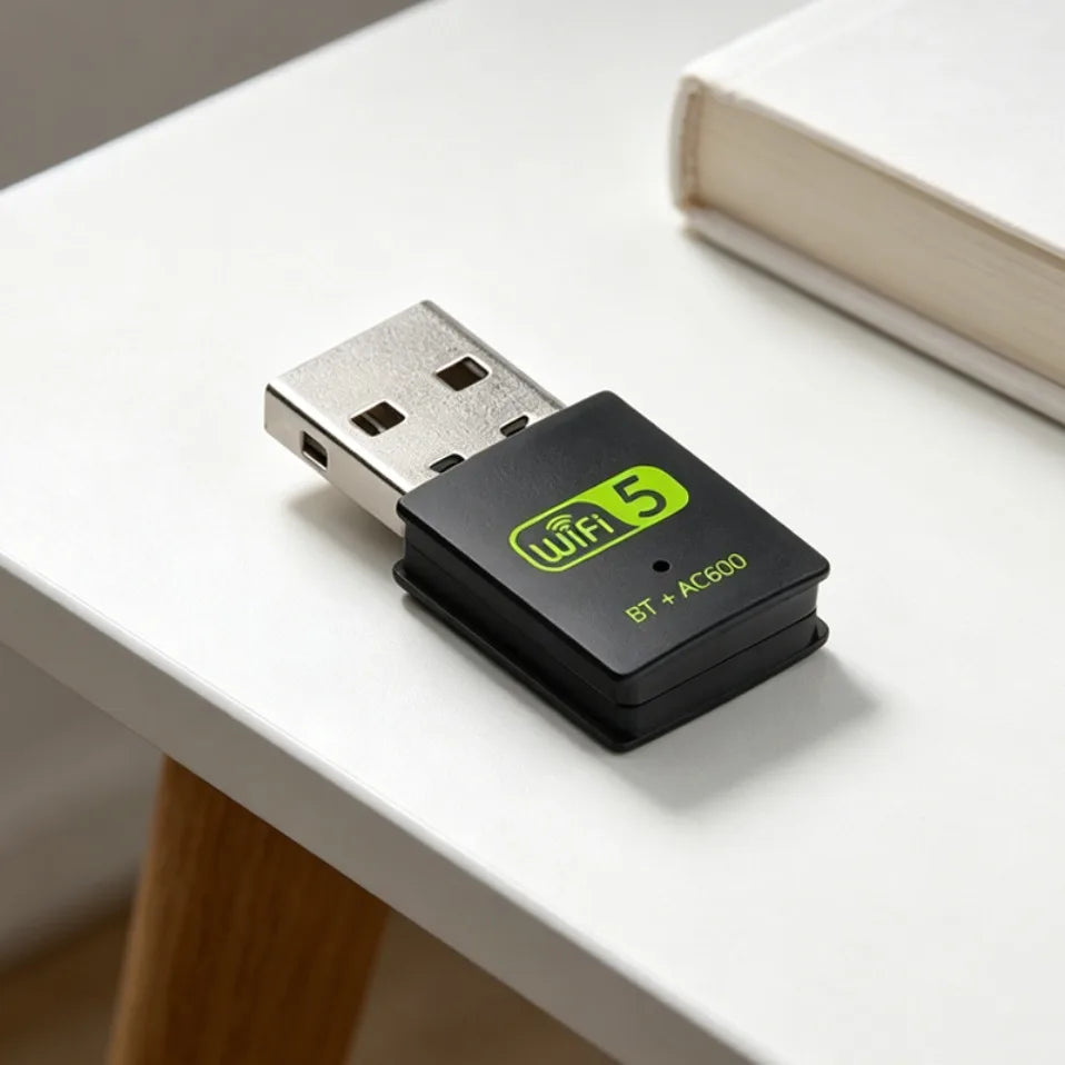 Adaptador USB WiFi Bluetooth 2 en 1 de 600Mbps, BT4.2, doble banda, 2.4G, 5GHz, tarjeta de red inalámbrica, Dongle sin controlador para ordenador portátil de escritorio