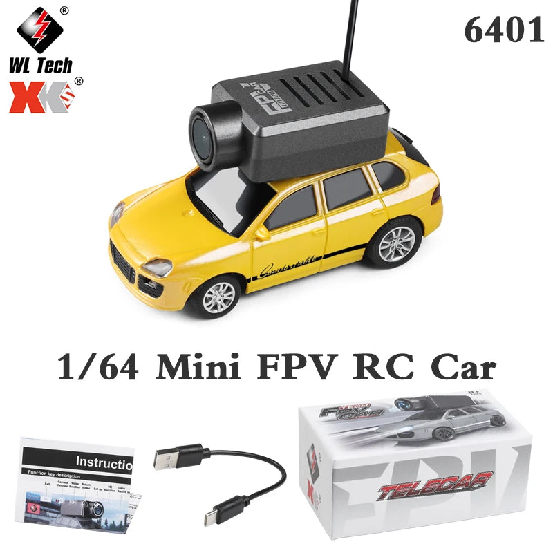 WLtoys 6401 1:64 Mini coche RC 2,4G Control remoto con cámara FPV 720P y aplicación WiFi, nuevo juguete de carreras de control remoto para regalo para niños y niñas