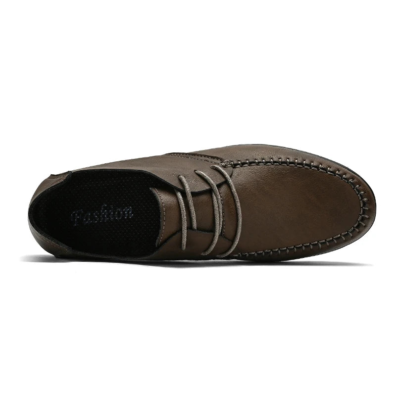 Zapatos de cuero para hombre, suelas blandas, zapatos de cuero informales de talla grande para las cuatro estaciones, zapatos de conducción versátiles para fiesta juvenil a la moda