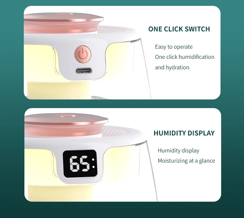 Humidificador Doble Pulverización Pantalla Digital