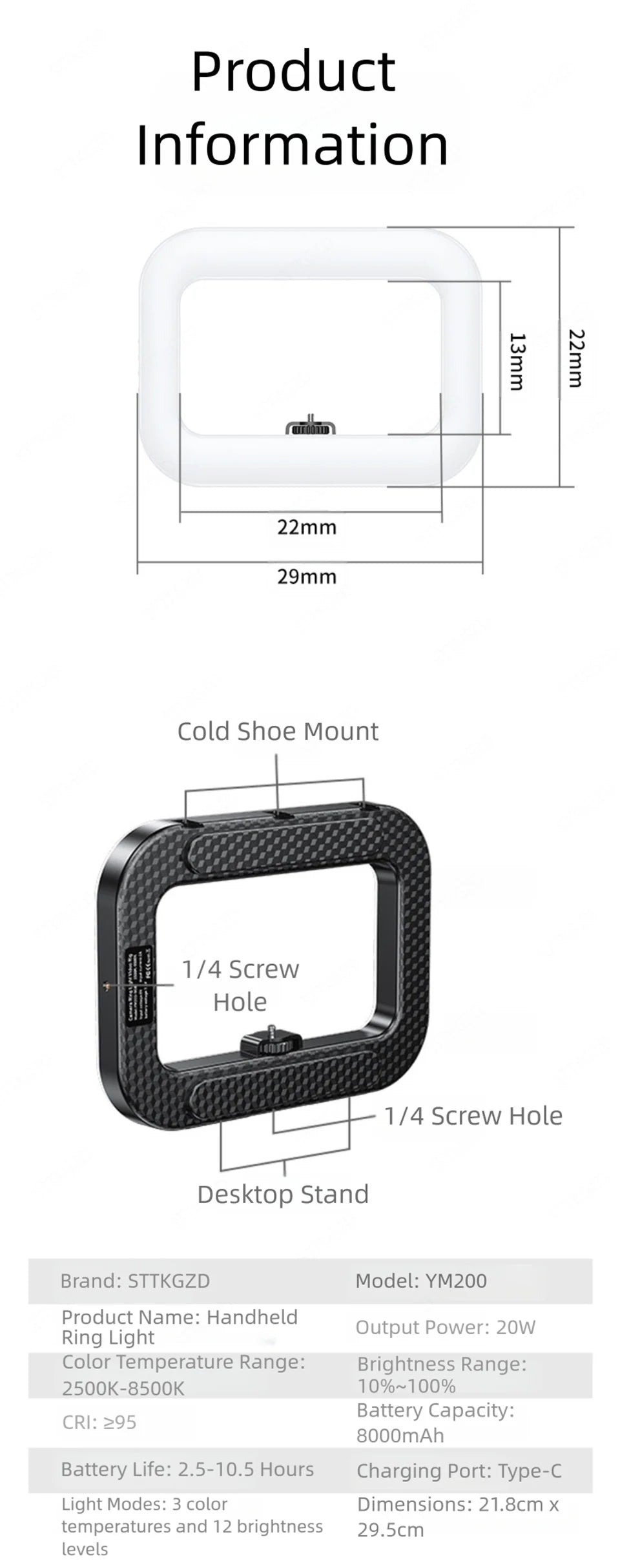 Anillo de mano portátil, luz LED, nueva jaula de conejo, iluminación, lámpara de fotografía para transmisión en vivo móvil, decoración de luz para Selfie