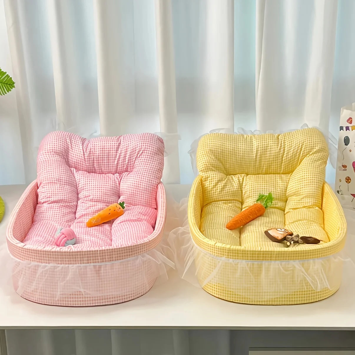 Cama de Princesa para Mascotas - Felpa Ovalada con Encaje para Perros y Gatos