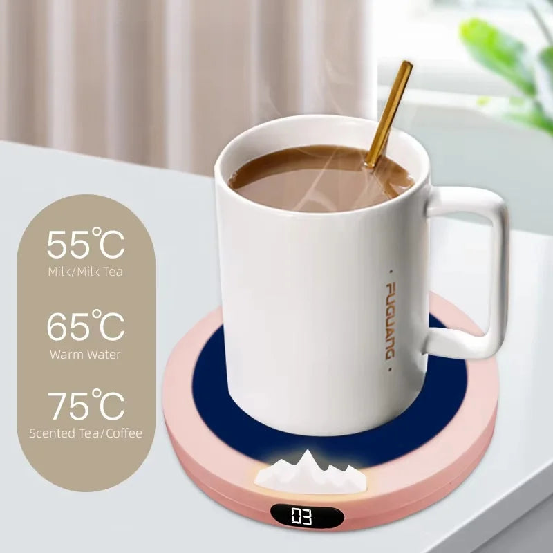 Taza de café inteligente, calentador de tazas con calefacción USB portátil, calentadores de tazas de café de 3 engranajes, Control de temperatura de calentamiento rápido de 10W, apagado automático de 8H