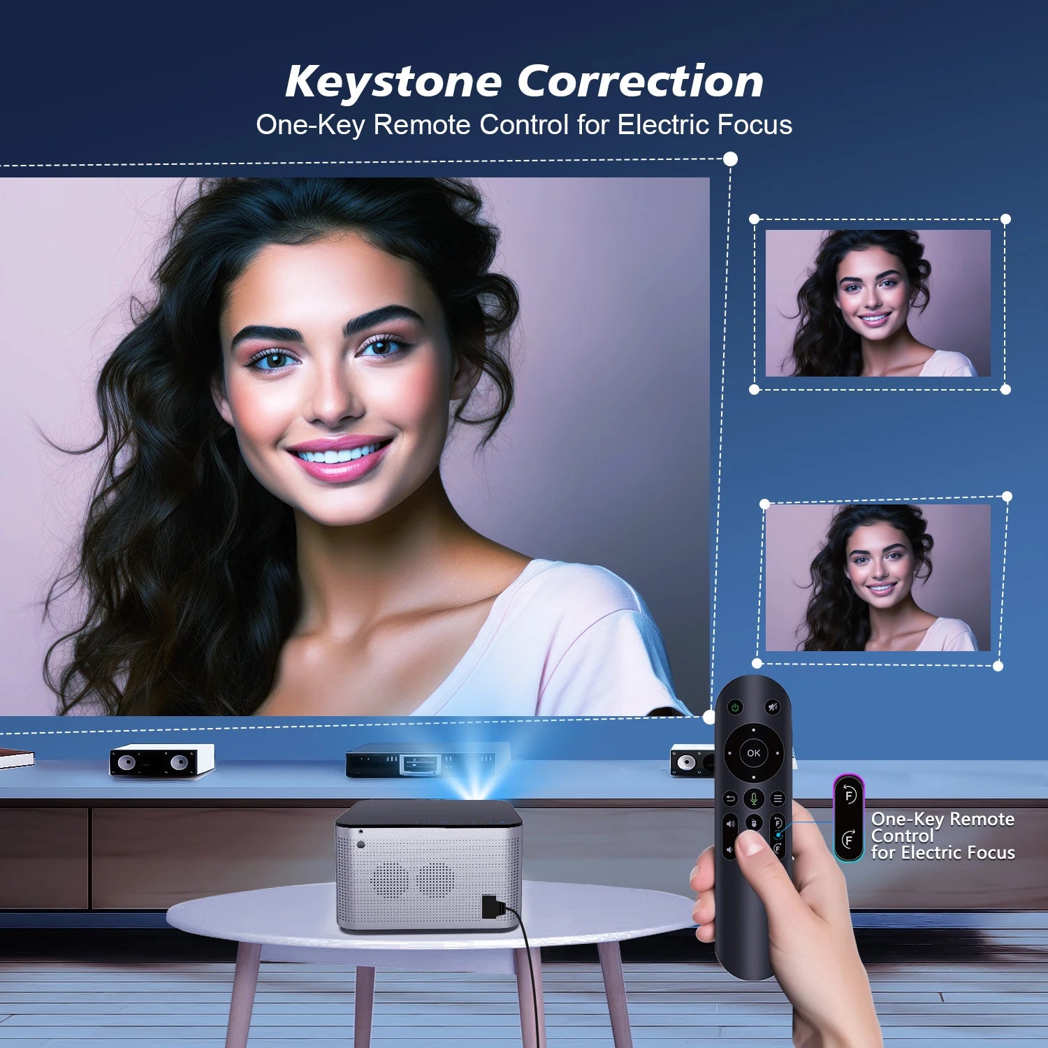 Proyector Magcubic HY350 Pro 580ANSI Android 11 4K 1080P Wifi6 Control de voz Allwinner H713 Enfoque electrónico BT 5,0 cine en casa