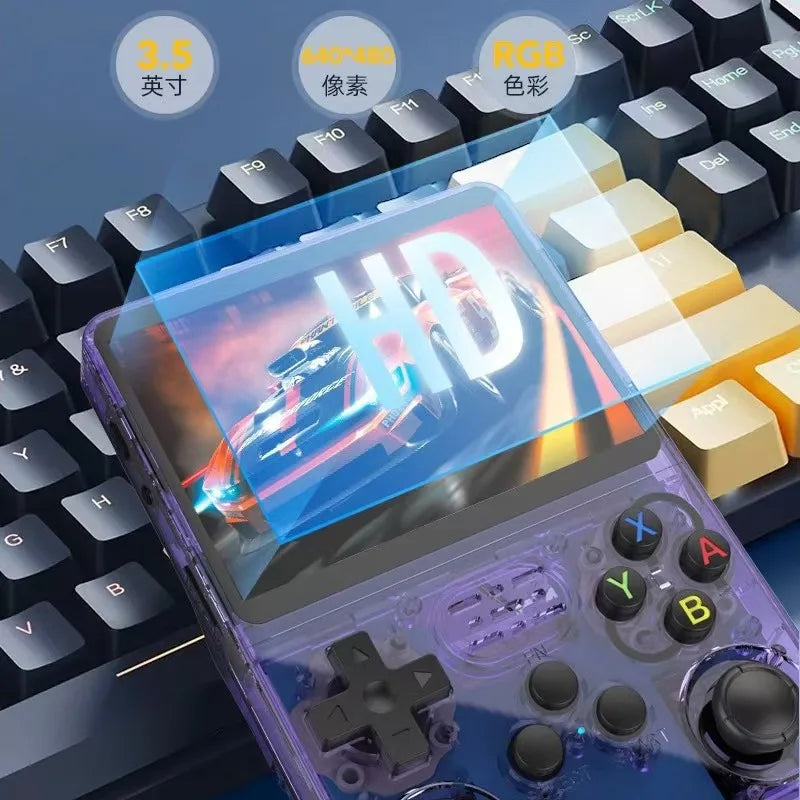 Consola de Juegos Retro R36S, Pantalla IPS de 3.5 Pulgadas, Sistema Linux, 64 GB