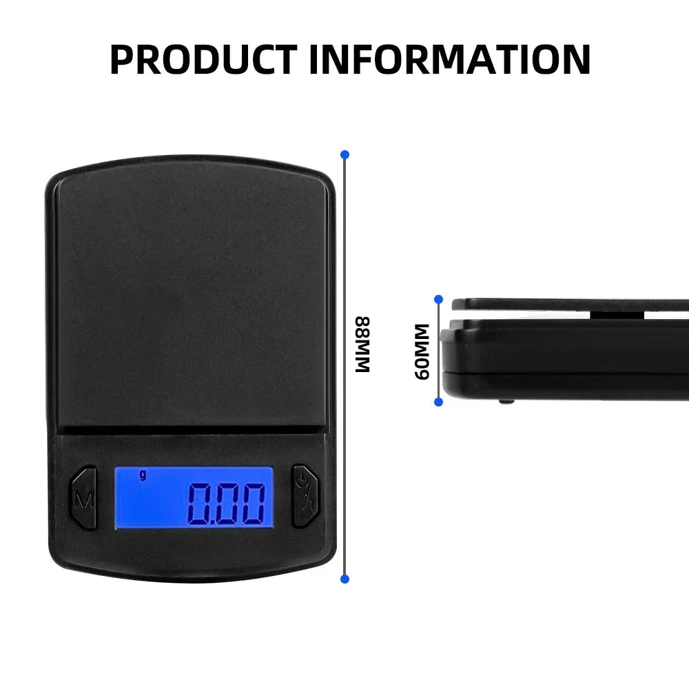 Báscula Digital de Precisión 500g LCD Portátil