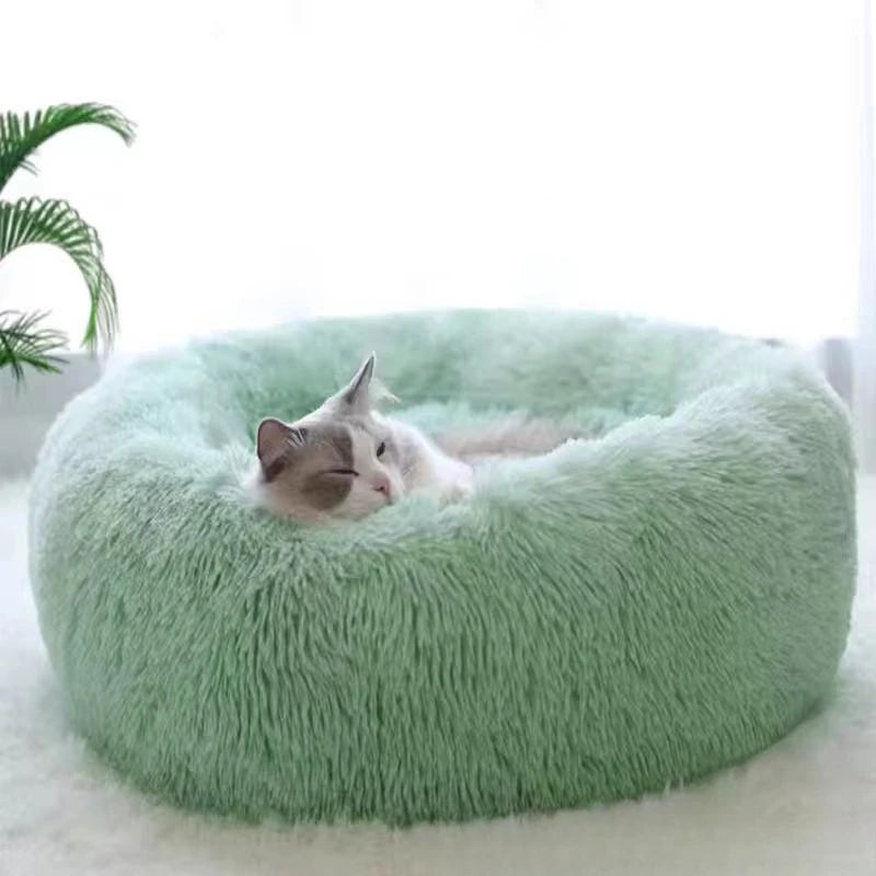 Cama Nido Redonda de Felpa para Mascotas — Suave y Cálida