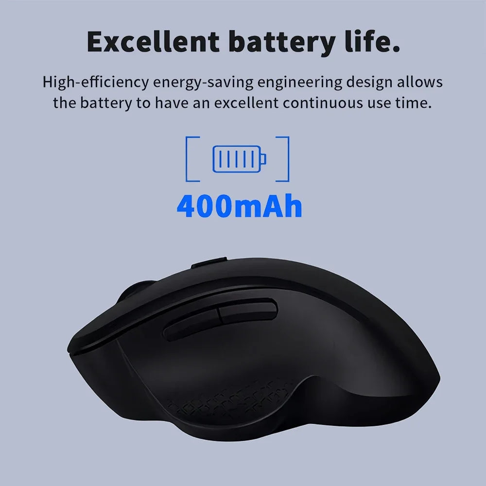 Ratón inalámbrico de modo Dual 2,4G, Bluetooth 5,2, ratón recargable, ratón de juego de 1600DPI para ordenador portátil, tableta, Windows, MacOS