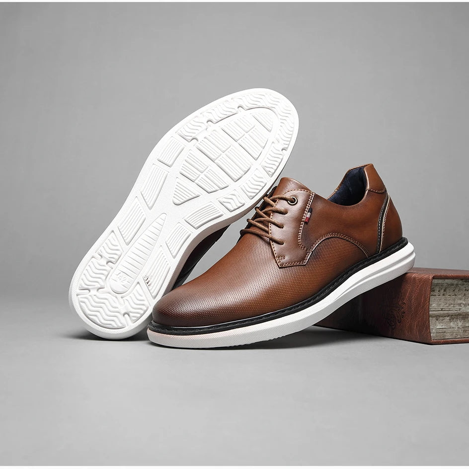 Zapatos de Hombre, Zapatos Casuales de Marca de Lujo, Cómodos, con Cordones, Estilo Ejecutivo, Zapatos de Vestir BHKH