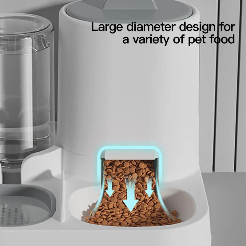 Dispensador y comedero automático de agua para gatos con relleno por gravedad, diseño de una sola pieza de gran capacidad a prueba de derrames, 1 paquete