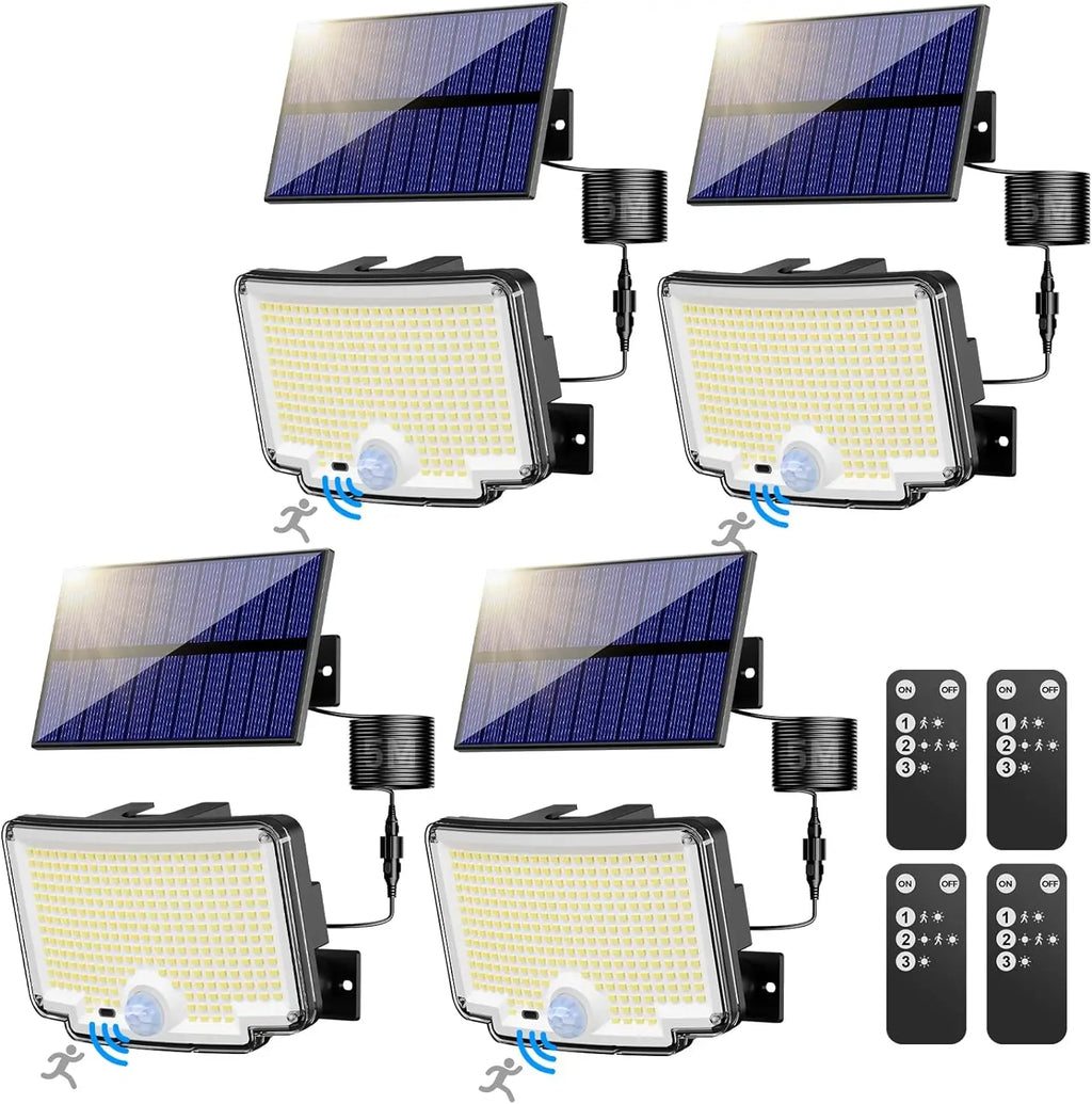 Luz Solar Exterior 310 LED IP65 con Control Remoto y Sensor