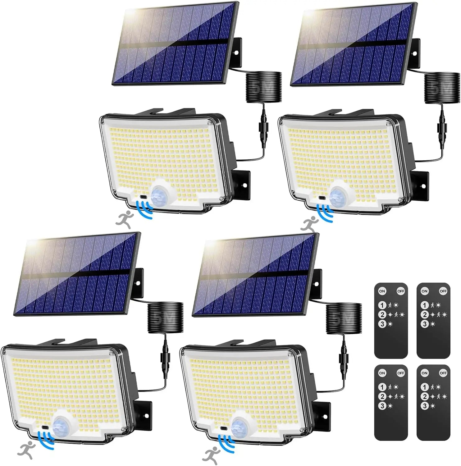 Luz Solar Exterior 310 LED IP65 con Control Remoto y Sensor