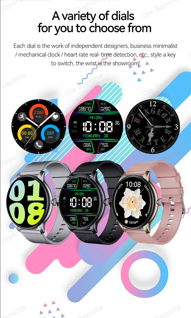 Nuevo Reloj Inteligente 2026 con Monitor de Ritmo Cardíaco y Sueño, Pantalla HD de 1.52, Bluetooth, Llamadas, Deportivo para Mujer, Compatible con Android e iOS, Hw12