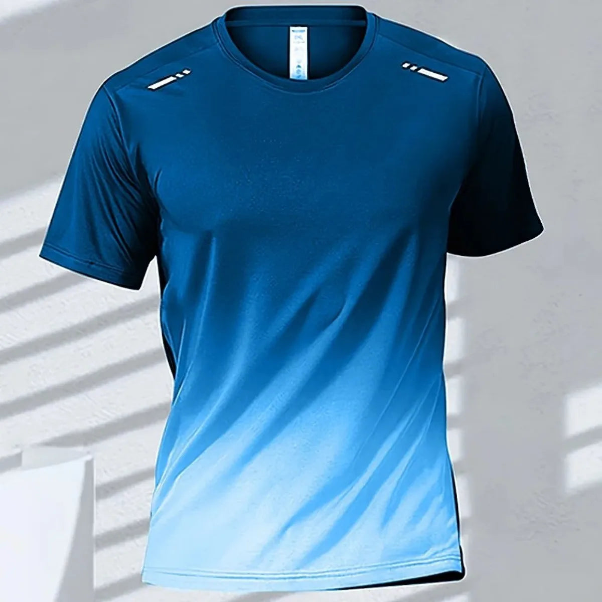 Camiseta Degradada para Hombre, Cuello Redondo, Secado Rápido