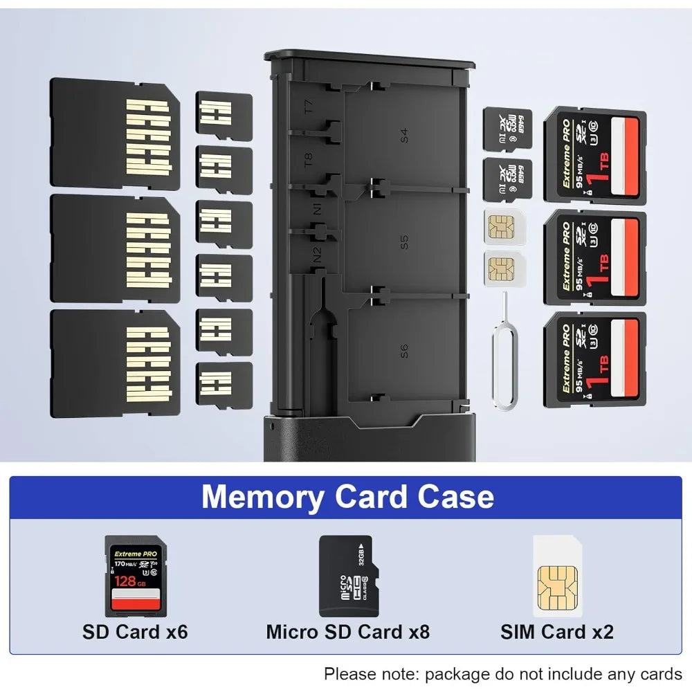 Estuche BUDI para 6 Tarjetas Micro SD Resistente a Golpes