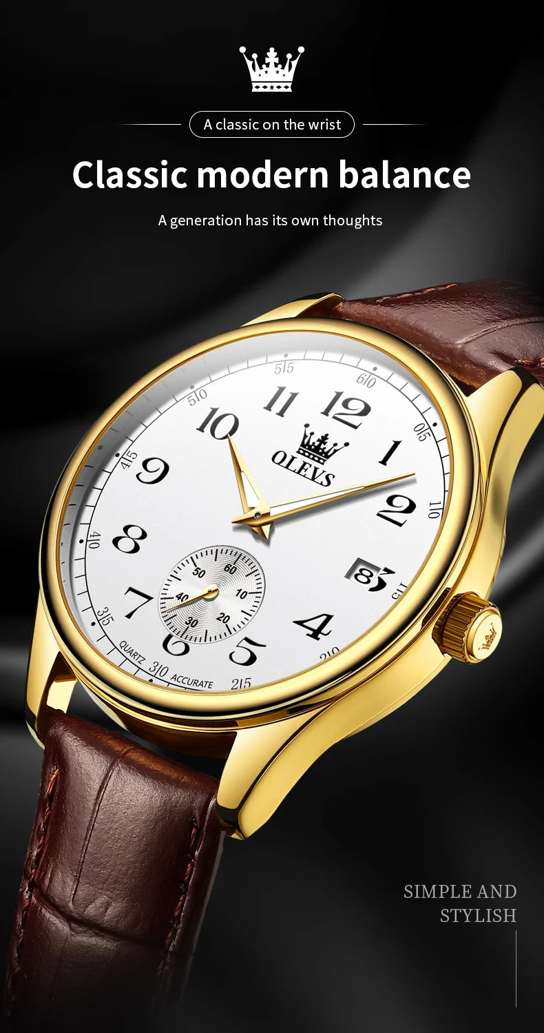 Reloj de Cuarzo OLEVS 3622 para Hombre, Resistente al Agua, Luminoso
