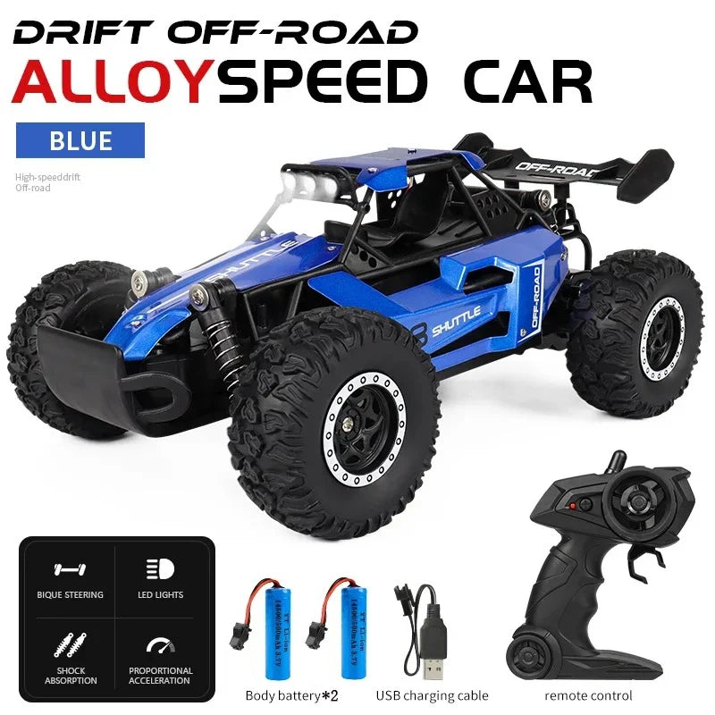 Coche RC 1:16 2WD con Luces LED, 20 KM/H, Todoterreno, Regalos para Niños
