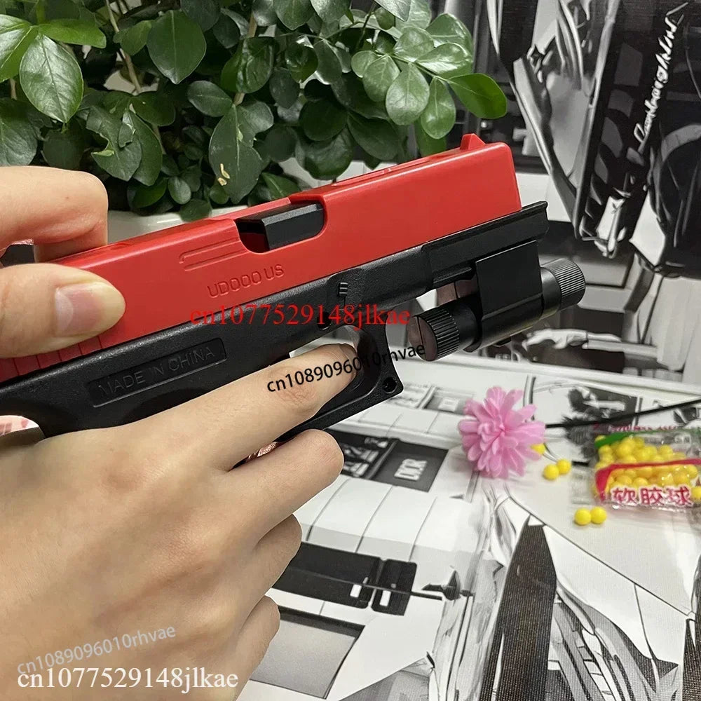 Pistola de balas suaves Airsoft Manual G17, pistola de juguete, revista inferior con láser, deportes al aire libre, arma de juego CS para niños y adultos, regalo