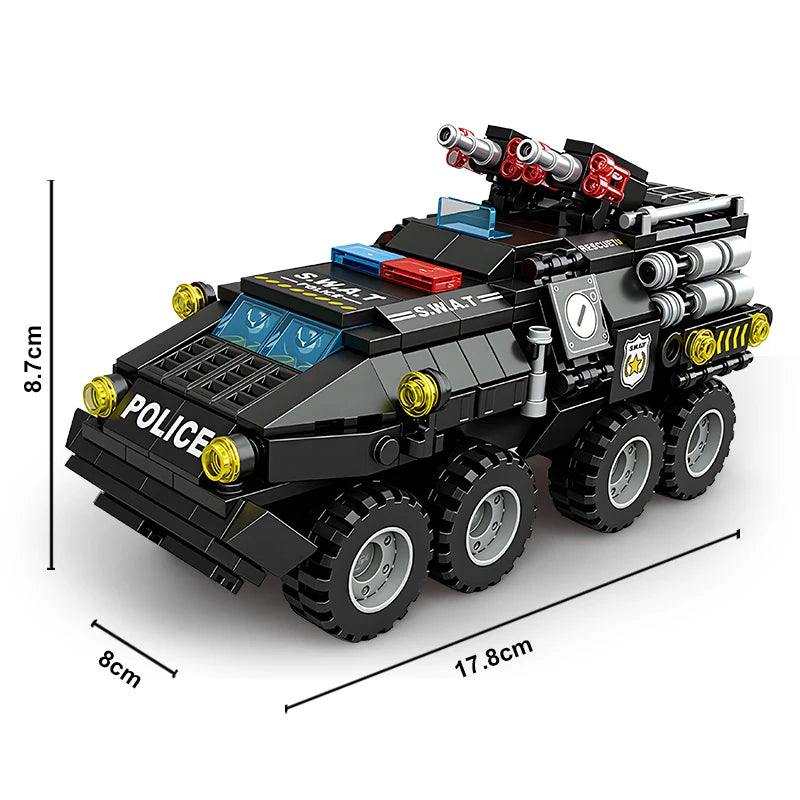 Set de bloques de construcción militares 6 en 1 para niños, DIY