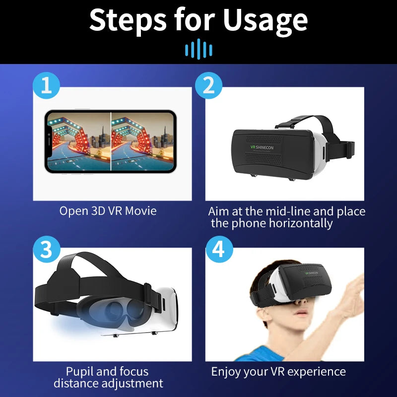 Gafas de Realidad Virtual 3D para Teléfono Móvil, Casco con Lentes para Smartphone, Dispositivo de Realidad Virtual, Visor para Celular