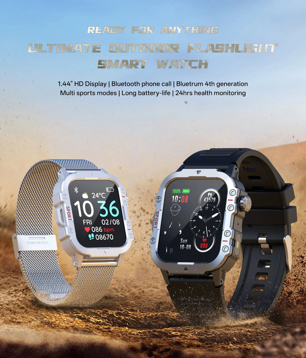 Nuevo Reloj Inteligente Militar Xiaomi 2025 para Hombre, IP67 3ATM, Monitor de Actividad Física y Salud para Deportes al Aire Libre, Pantalla de 1.44 Pulgadas, Llamadas Bluetooth