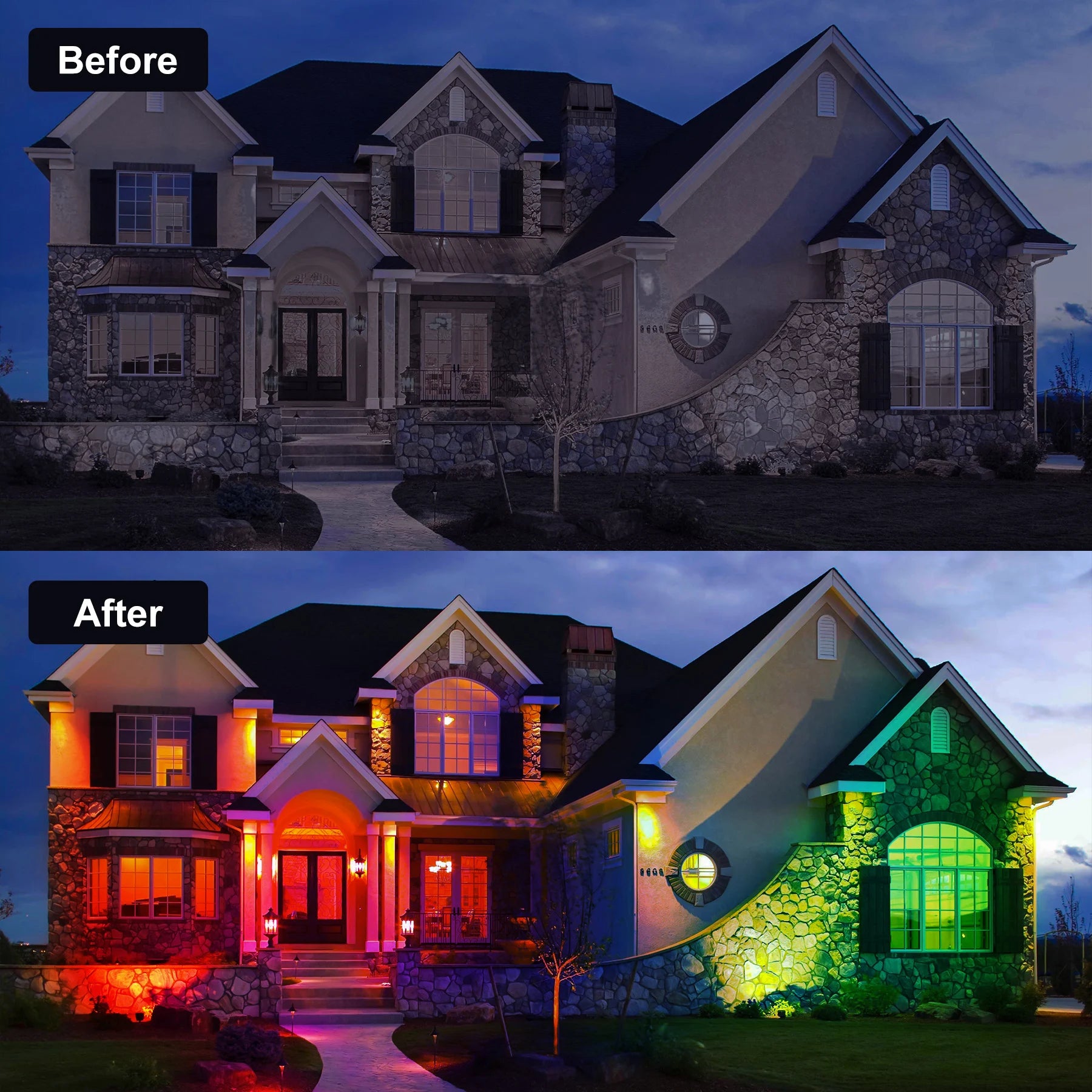 Foco Solar LED para Exteriores, Superbrillante con Temperatura Ajustable IP65
