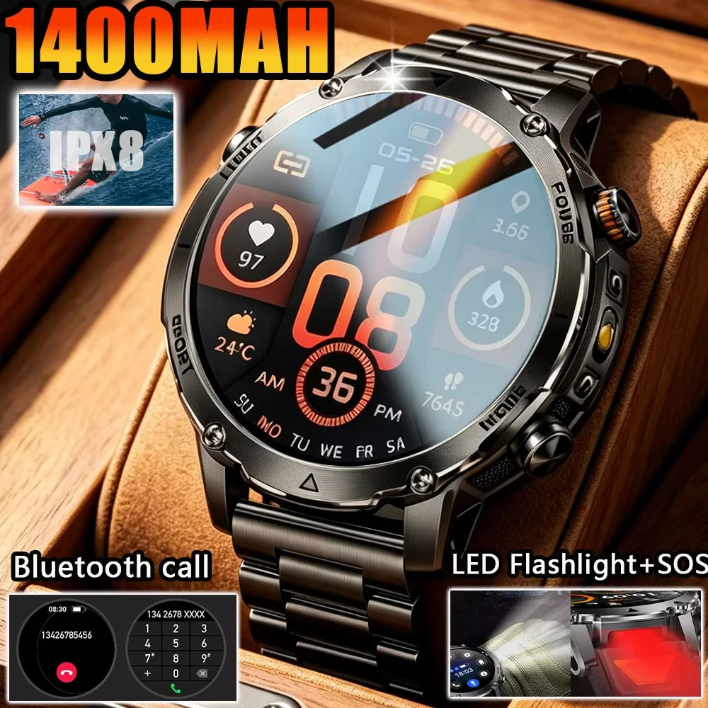 Reloj Inteligente Deportivo con Linterna LED IPX8