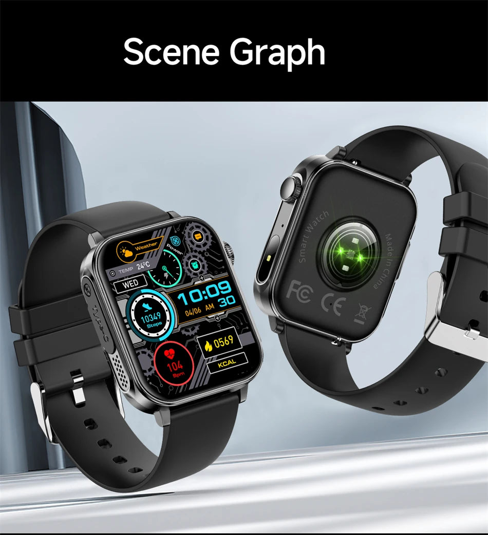 Smartwatch LIGE con llamadas Bluetooth, monitor de salud y carga rápida tipo C