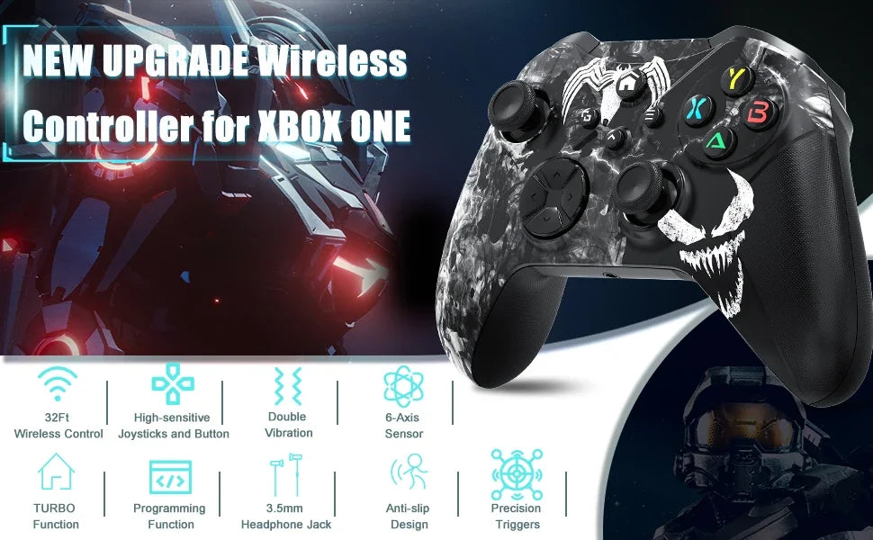 Mando de Juego Inalámbrico para Xbox One Series X/S con Wifi, Sensor Giroscópico de 6 Ejes, Doble Vibración, Joystick con Efecto Hall