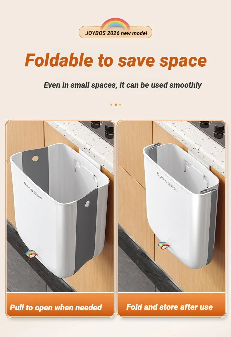 Cubo de basura colgante Joybos plegable con tapa para cocina y baño