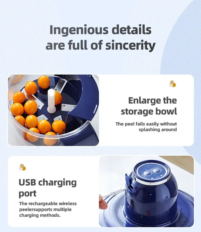 Pelador de Frutas Eléctrico Recargable
