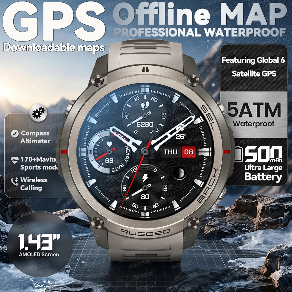 Reloj Inteligente GPS 1.43 Mapa Sin Conexión