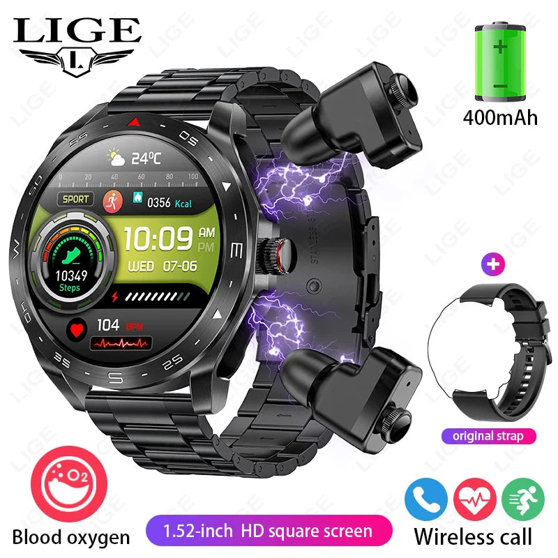 Reloj Inteligente AMOLED con Auriculares Bluetooth Incluidos