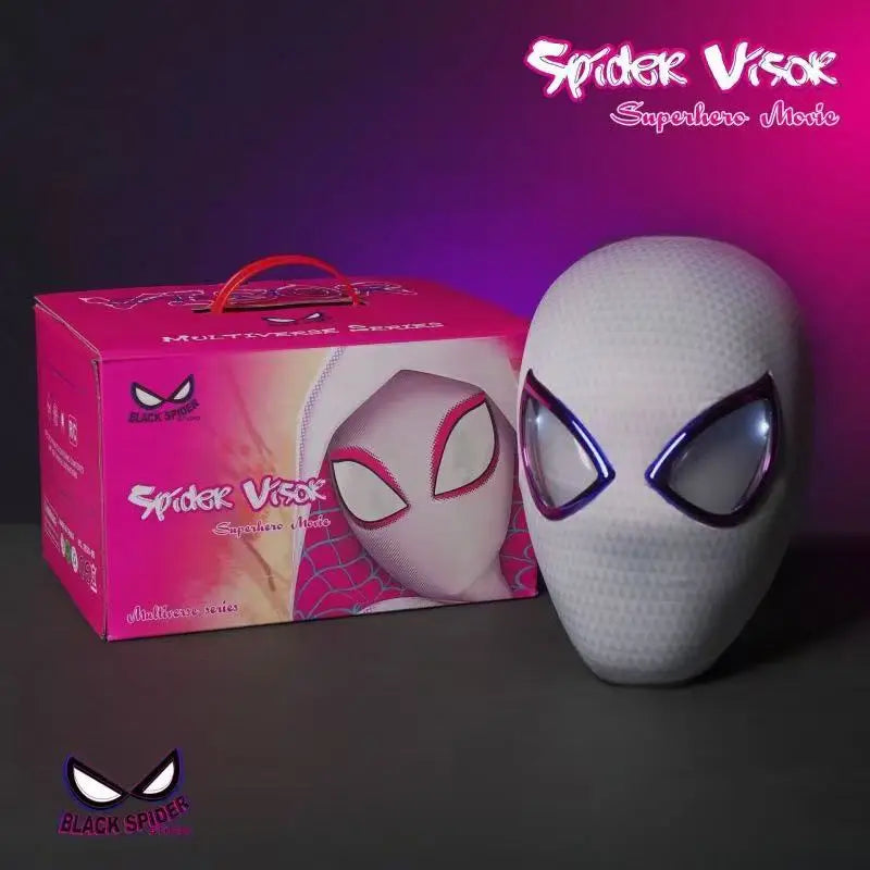 Máscara de Spiderman con ojos de Control remoto móvil, máscara de Spiderman Peter Parker, máscara de disfraz de Halloween, Material de tela de LICRA