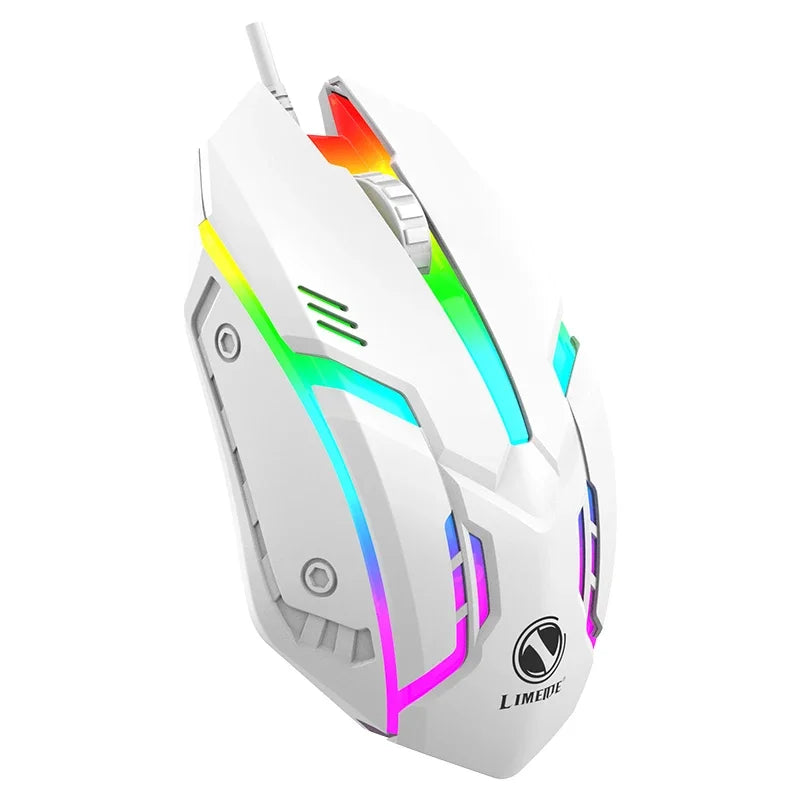Limei S1 E deportes LED luminoso retroiluminado ratón con cable USB con cable para ordenador portátil de escritorio silencioso ratón para juegos de ordenador de oficina