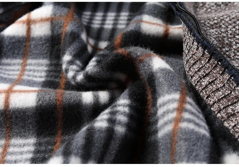 Otoño Invierno cálido cárdigan hombres suéteres de lana chaquetas con cremallera completa Slim Fit marca de lujo suéter tejido abrigo Jersey americano