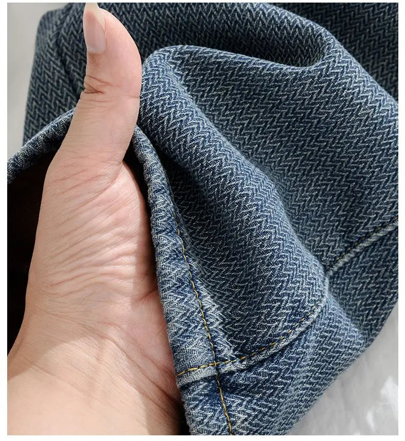 Pantalones Vaqueros de Lana de Pierna Ancha para Mujer
