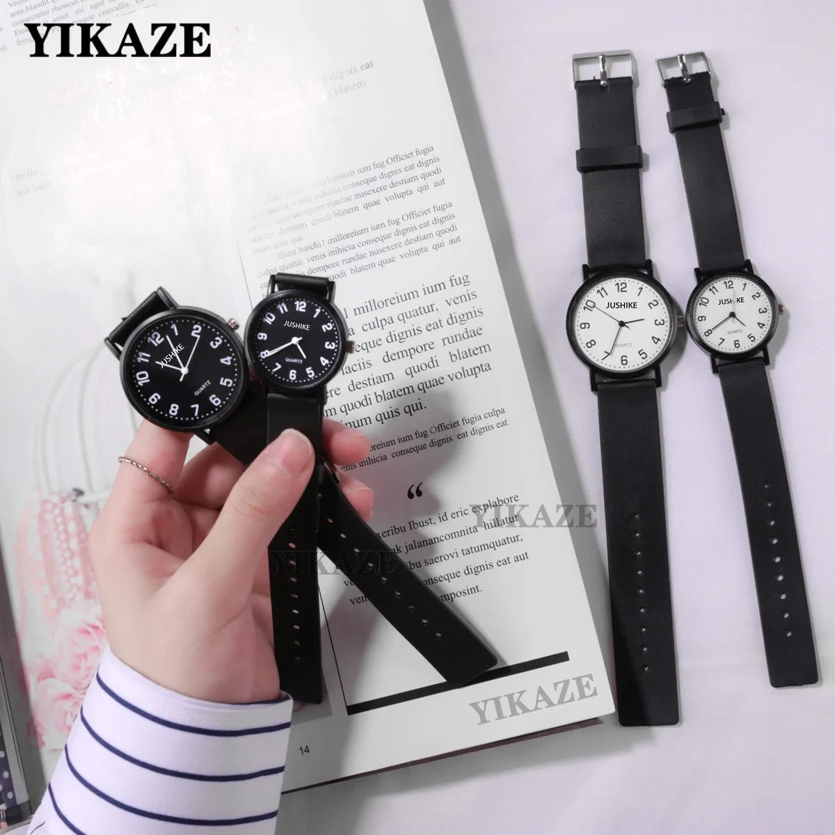 Reloj negro Simple, relojes de cuarzo para mujer, correa de silicona, reloj de pulsera de ocio para mujer, reloj de examen ligero de lujo para estudiantes, regalos