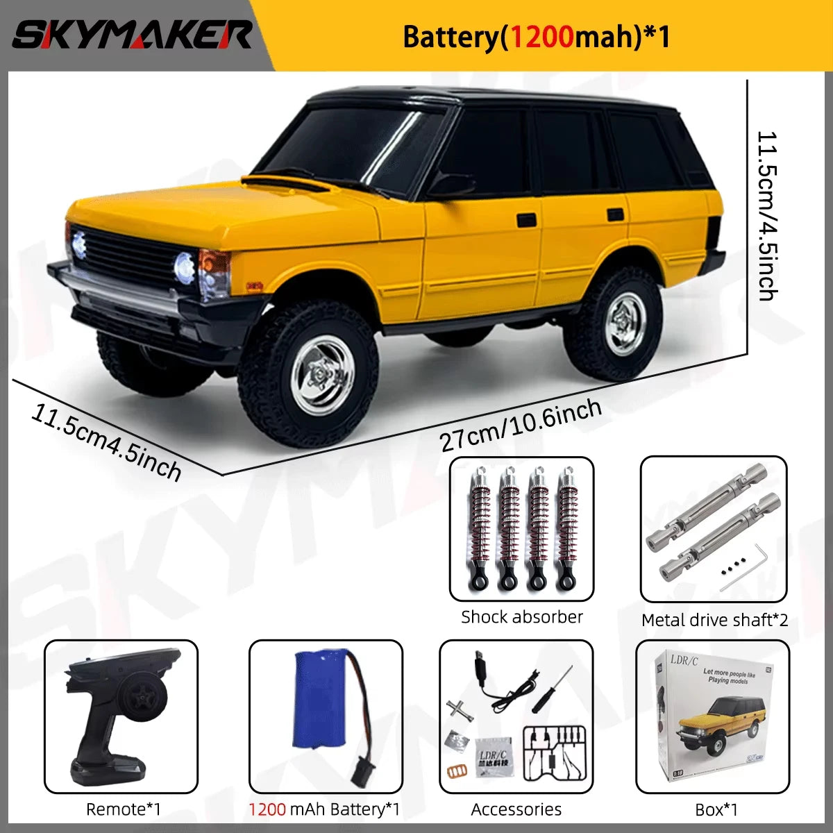 LDRC LD18401 RC coche 1/18 todoterreno 4WD Drive acelerador proporcional completo de alta resistencia escalada RC coche remoto juguetes para niños