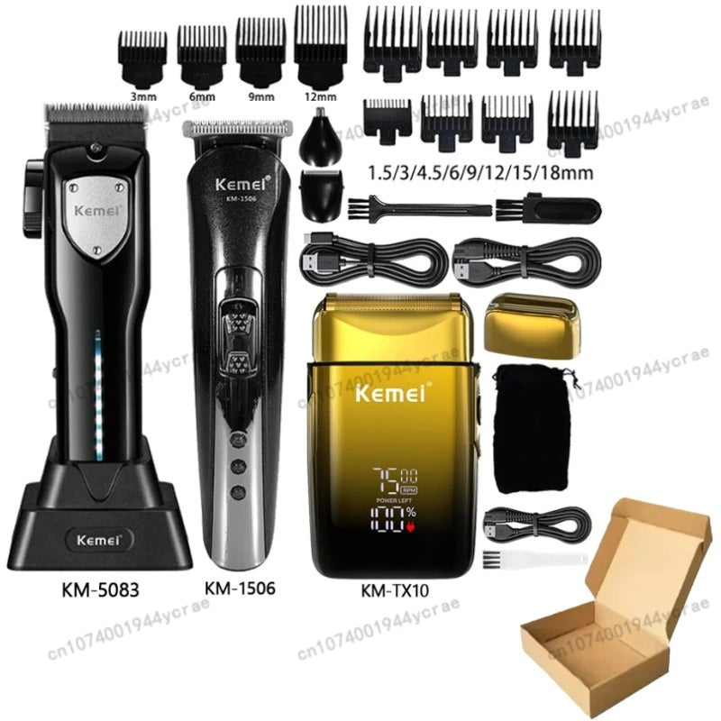 Cortadora de Pelo Inalámbrica Recargable para Hombre, Modelos KM-5083, KM-1506, KM-TX10