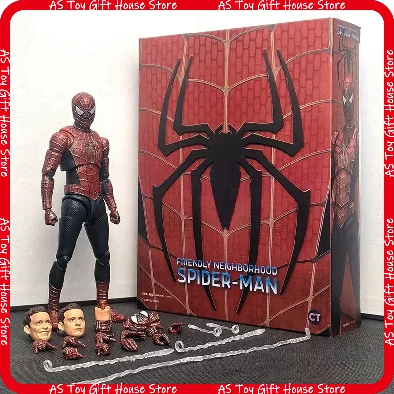 Figura de Acción de Spiderman de 14 cm de Hot Toys - Versión Peter Tobey Maguire Anime Shf, Modelo Articulado, Muñeco Coleccionable, Regalo
