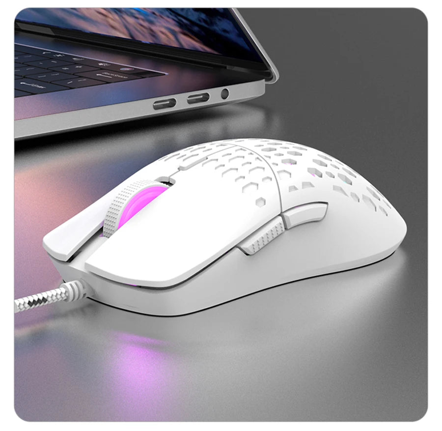 RAIKU G701-ratón con cable de 6 teclas, Mouse con iluminación colorida para juegos y oficina para Microsoft Windows y Apple IOS System