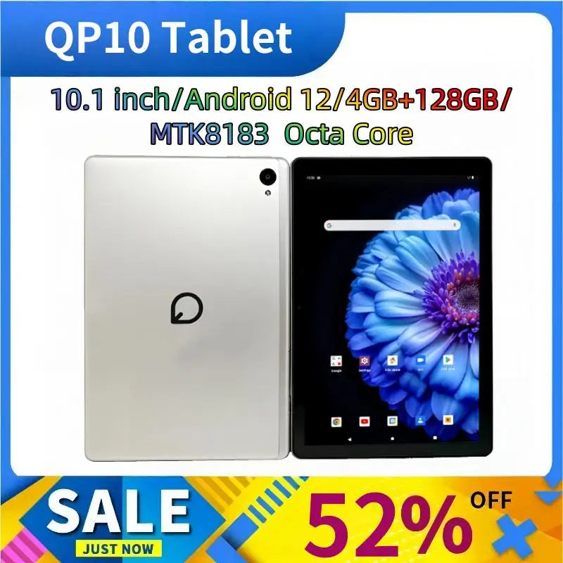 Tabletas Tipo C de 10.1 Pulgadas, Android 12, CPU MTK8183 de Ocho Núcleos, 4 GB de RAM, 128 GB de ROM, Batería de 6000 mAh, Bluetooth 5.0, GPS, Cámaras de 8.0MP+13.0MP ﻿