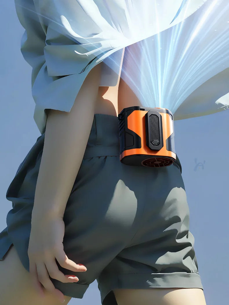 Ventilador portátil para colgar en la cintura, ventilador portátil con clip para la cintura para sitio de construcción al aire libre, luz nocturna para enfriar, Mini ventilador USB para colgar en el cuello