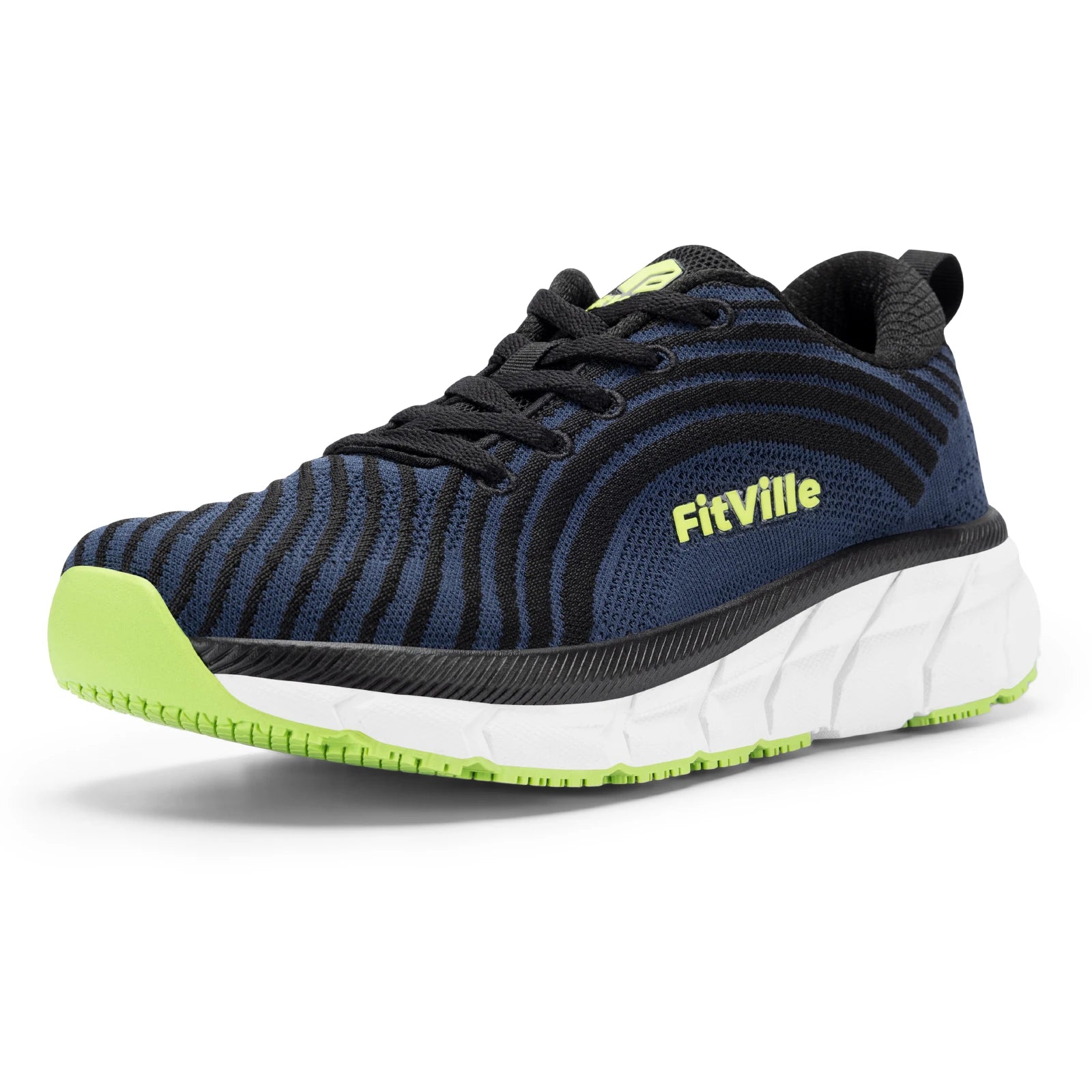 Zapatos FitVille con puntera ancha para mujer, transpirables, de ajuste amplio, ligeros para pies hinchados, con amortiguación para aliviar el dolor.