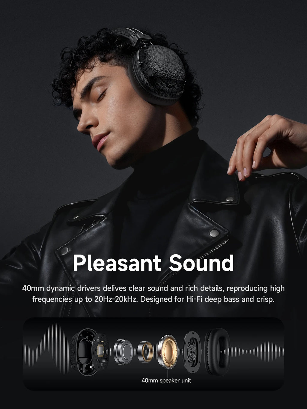 HOCO Retro Auriculares Bluetooth 5.4 Cuero PU HiFi